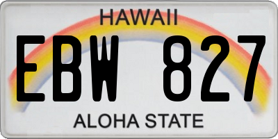 HI license plate EBW827