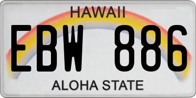 HI license plate EBW886