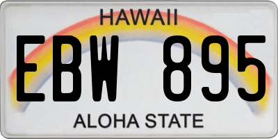 HI license plate EBW895
