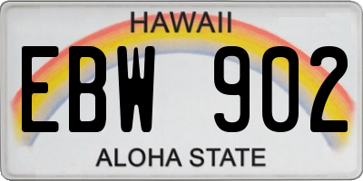 HI license plate EBW902