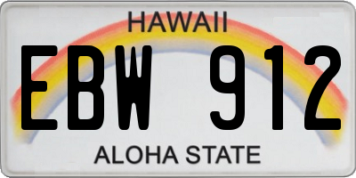 HI license plate EBW912