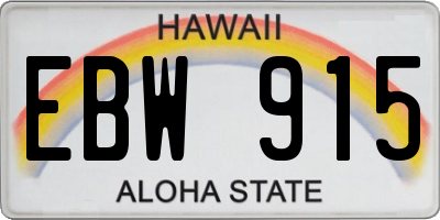 HI license plate EBW915