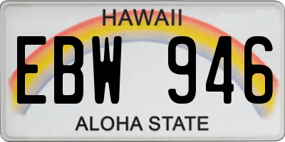 HI license plate EBW946