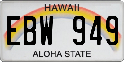 HI license plate EBW949