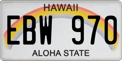 HI license plate EBW970