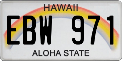 HI license plate EBW971
