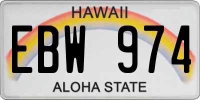 HI license plate EBW974
