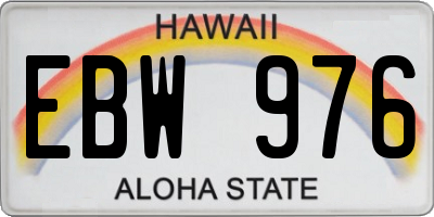 HI license plate EBW976