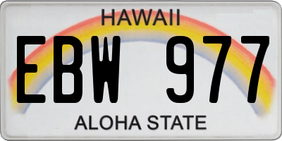 HI license plate EBW977
