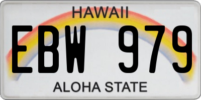 HI license plate EBW979