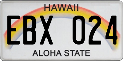 HI license plate EBX024