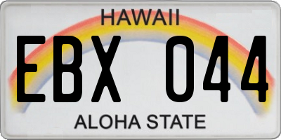 HI license plate EBX044