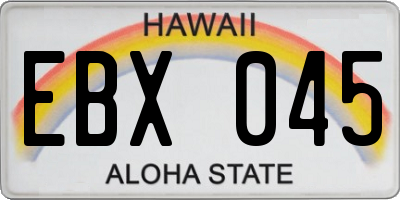 HI license plate EBX045