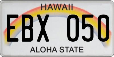 HI license plate EBX050