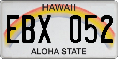 HI license plate EBX052