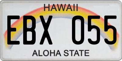 HI license plate EBX055