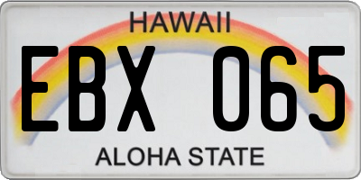 HI license plate EBX065