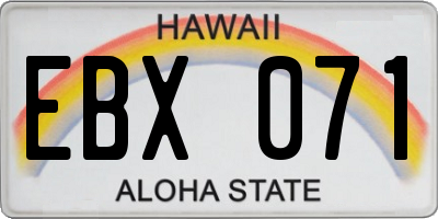 HI license plate EBX071