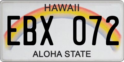HI license plate EBX072