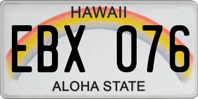 HI license plate EBX076