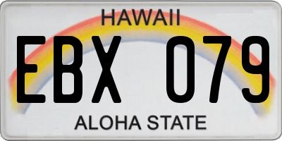 HI license plate EBX079