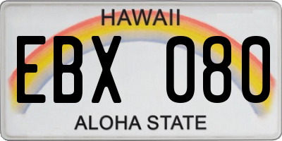 HI license plate EBX080