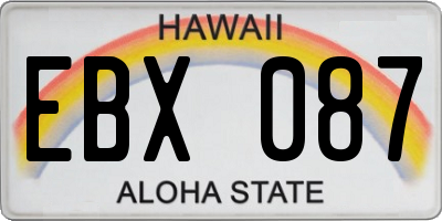 HI license plate EBX087