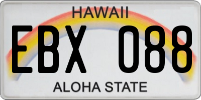 HI license plate EBX088