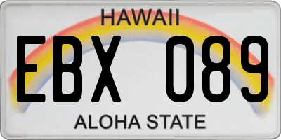 HI license plate EBX089