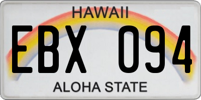 HI license plate EBX094