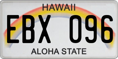 HI license plate EBX096