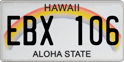 HI license plate EBX106