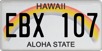 HI license plate EBX107