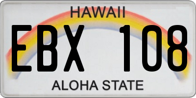 HI license plate EBX108