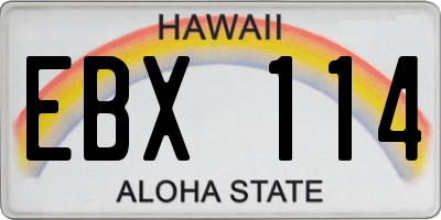 HI license plate EBX114