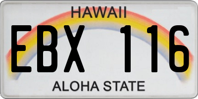 HI license plate EBX116