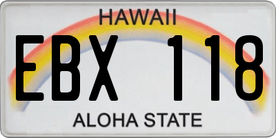 HI license plate EBX118