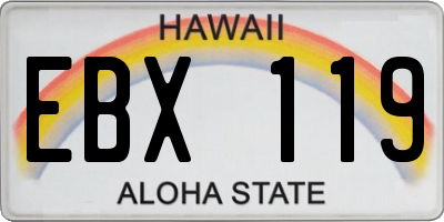 HI license plate EBX119