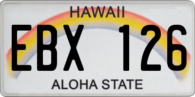 HI license plate EBX126