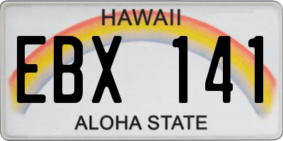 HI license plate EBX141