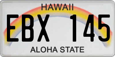 HI license plate EBX145