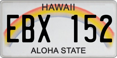 HI license plate EBX152