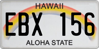 HI license plate EBX156