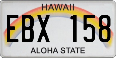 HI license plate EBX158