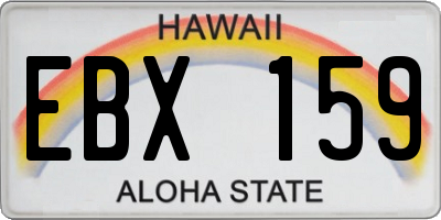HI license plate EBX159