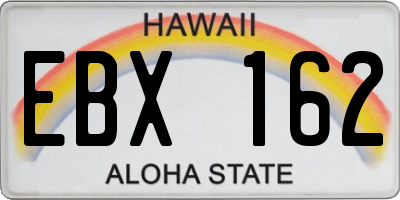 HI license plate EBX162