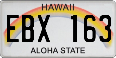 HI license plate EBX163