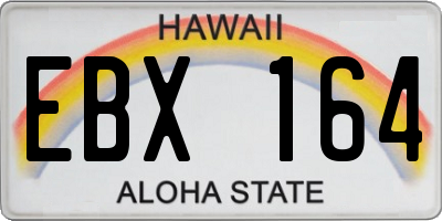 HI license plate EBX164