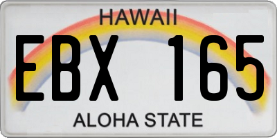 HI license plate EBX165