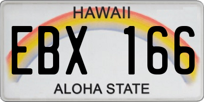 HI license plate EBX166